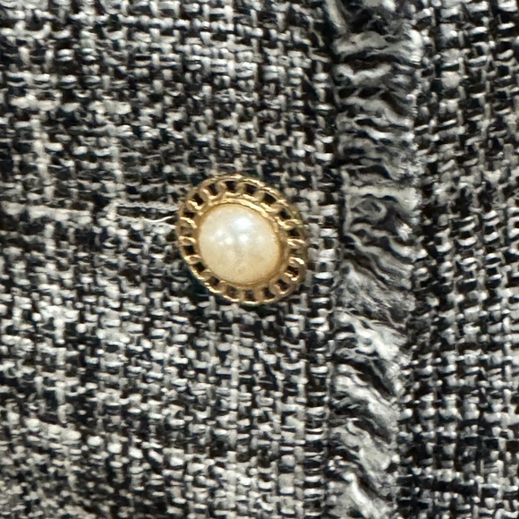 Maeve Anthropologie Lady Jacket - Channel  Vibe Size 0 Black and White Tweed - Picture 6 of 8